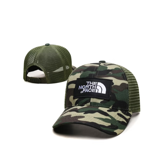The North Face Camouflage Logo Mesh Trucker Hat.