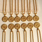Zodiac Pendant Men Golden Necklaces