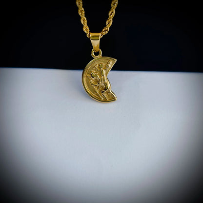 St. Christopher Men Necklace (In silver and gold)
