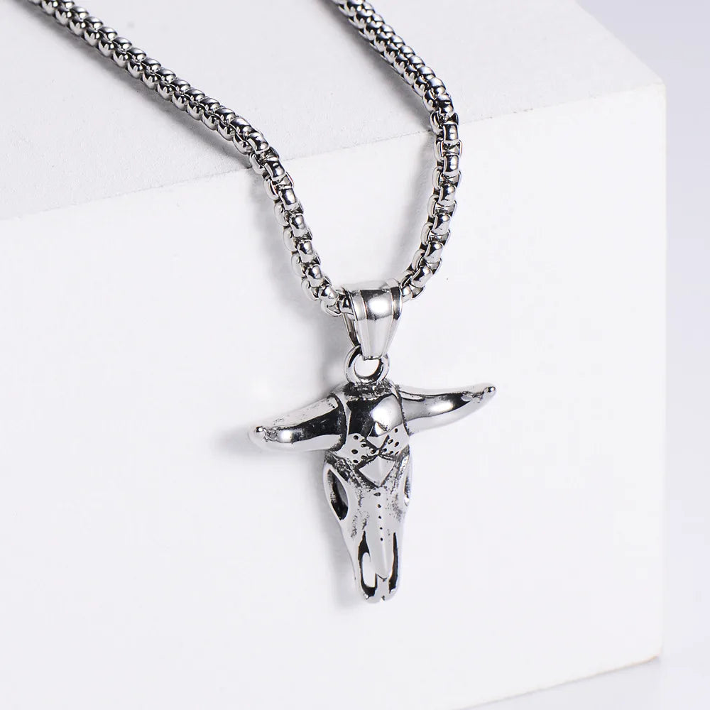 Men Retro Plating Animal Necklace