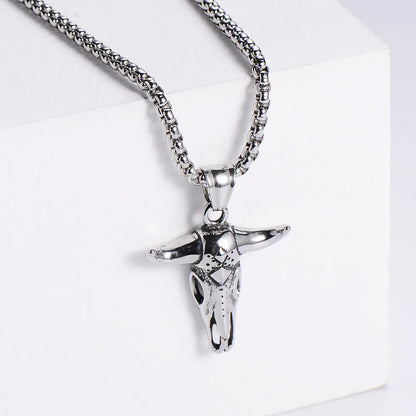 Men Retro Plating Animal Necklace