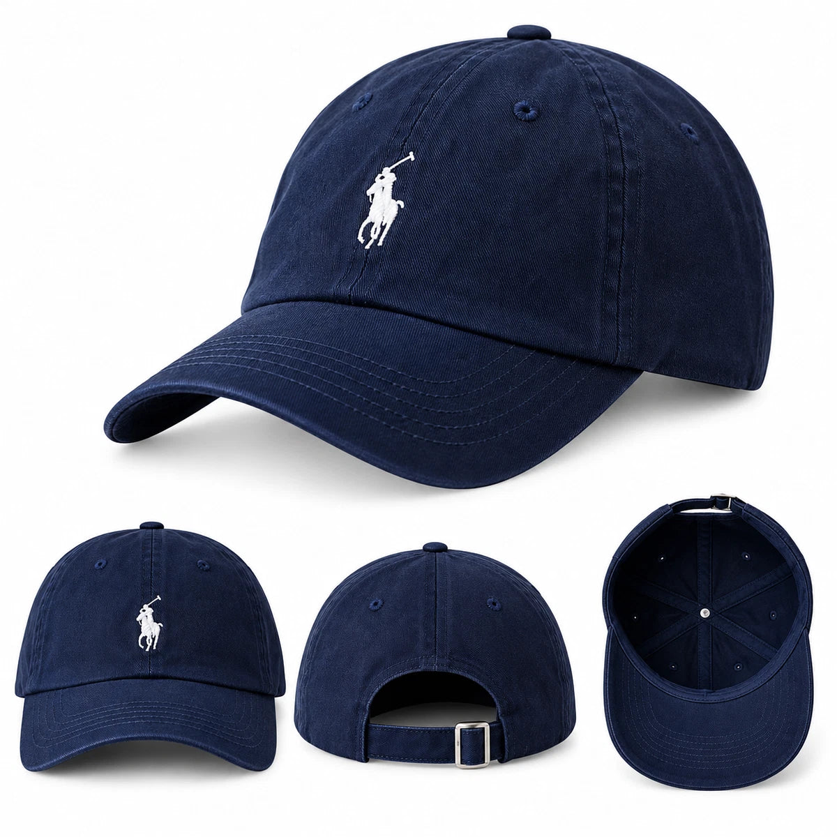 Polo Ralph Lauren Signature Cotton Chino Baseball Cap in refined navy blue