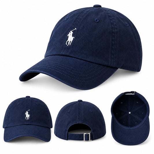 Polo Ralph Lauren Signature Cotton Chino Baseball Cap in refined navy blue
